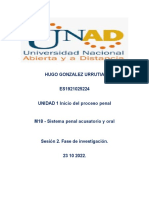 Hugo Gonzalez Urrutia ES1921025224 UNIDAD 1 Inicio Del Proceso Penal