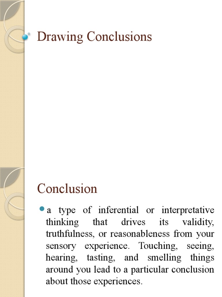 Drawing Conclusions PDF Critical Thinking Experience