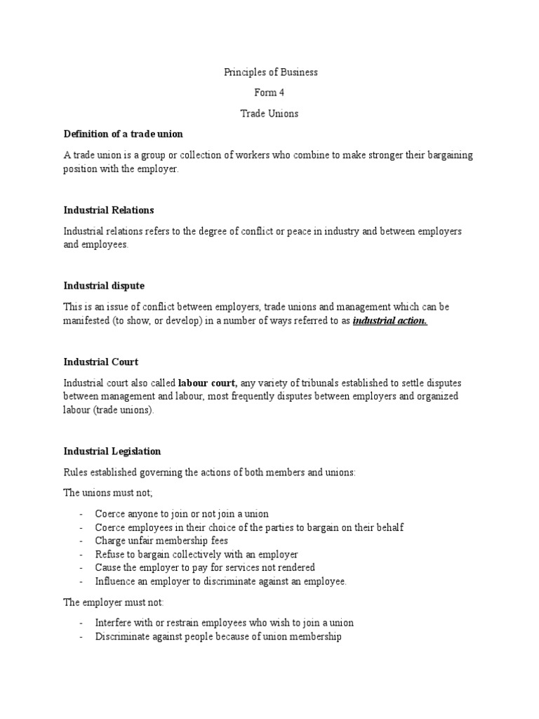Trade Union | PDF | Employment | Trade Union