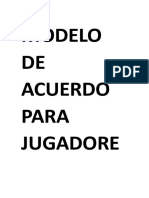 Modelo DE Acuerdo para Jugadore