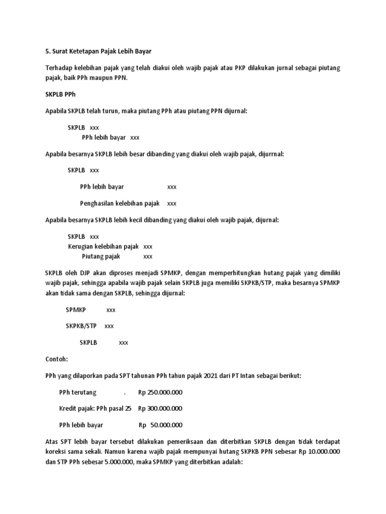 Jurnal SKPLB dan SPMKP Pajak | PDF