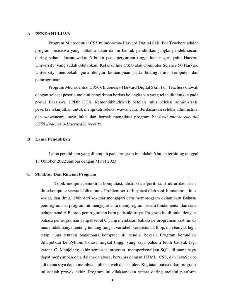 Program Microcredential CS50x untuk Guru | PDF