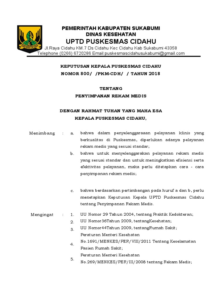 8 4 3 3 sk penyimpanan rekam medis pdf