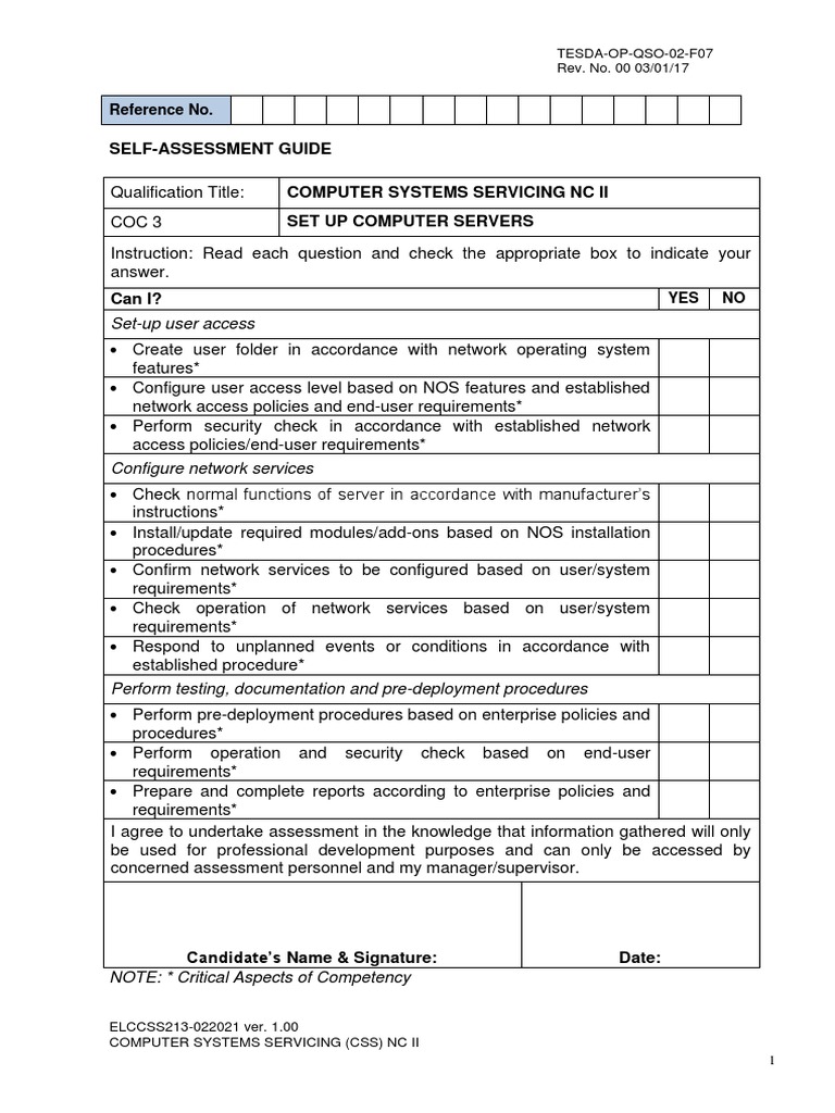 Coc3 self assessment guide sag pdf