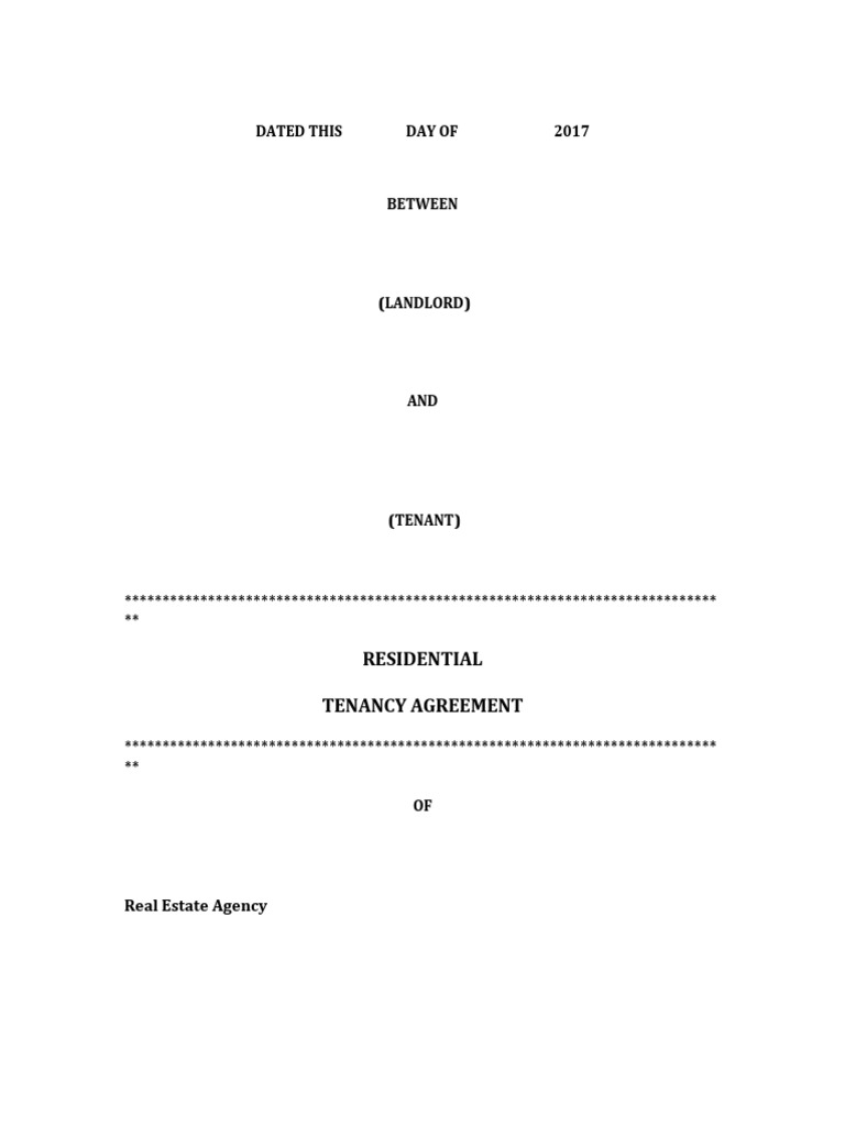 Rental Agreement Pdf Leasehold Estate Landlord