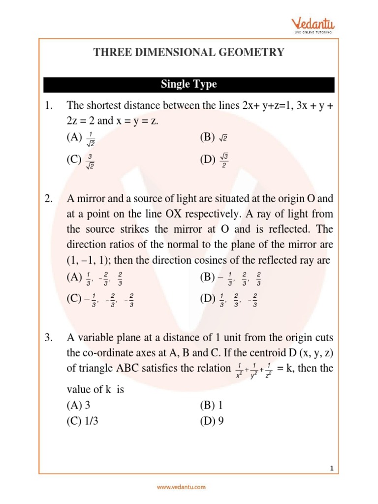 jee-main-three-dimensional-geometry-important-questions-2022-pdf