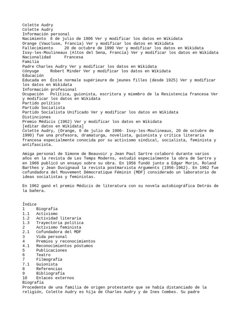 Colette Audry 15 | PDF