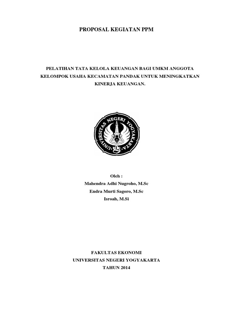 Proposal PKM Kelompok Usaha Pandak - Upload - 0 | PDF | Bisnis