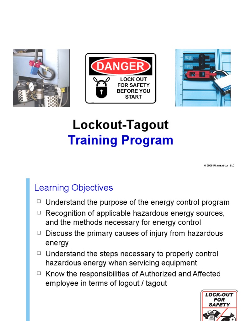 Lockout - Tagout - Training Module 30JAN2018 | PDF | Mechanical Engineering