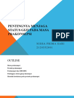 Pentingnya Menjaga Status Gizi Pada Masa Prakonsepsi: Nissa Prima Sari 2 1 2 0 3 3 2 0 0 1