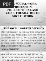 The Social Work Profession Philosophical and Value