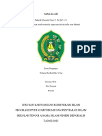 Makalah: Dakwah Menuntut Ilmu II Qs Qaf: 6-11 Makalah Ini Dibuat Untuk Memnuhi Tugas Mata Kuliah Tafsir Ayat Dakwah