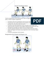 Menghentikan Bola Dengan Kaki Bagian Dalam