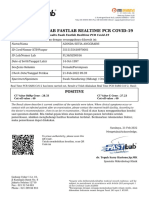 Hasil Test Swab Fastlab Realtime PCR Covid-19: Positive