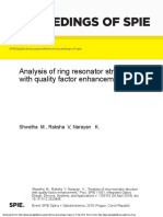 Analysis of Ring Resonator Structurewith Quality Factor Enhancement