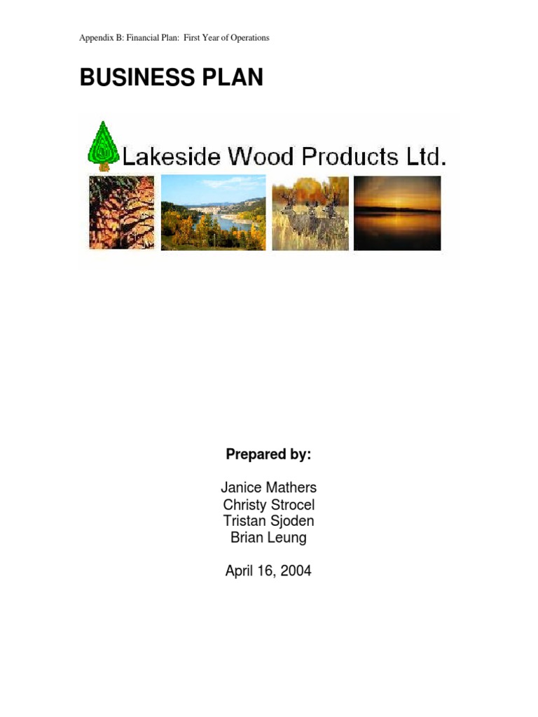 Business Plan Lakeside Wood Products PDF Lumber Wood