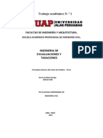 INGENERIA DE EVALUACIONES Y TASACIONES Trabajo 1