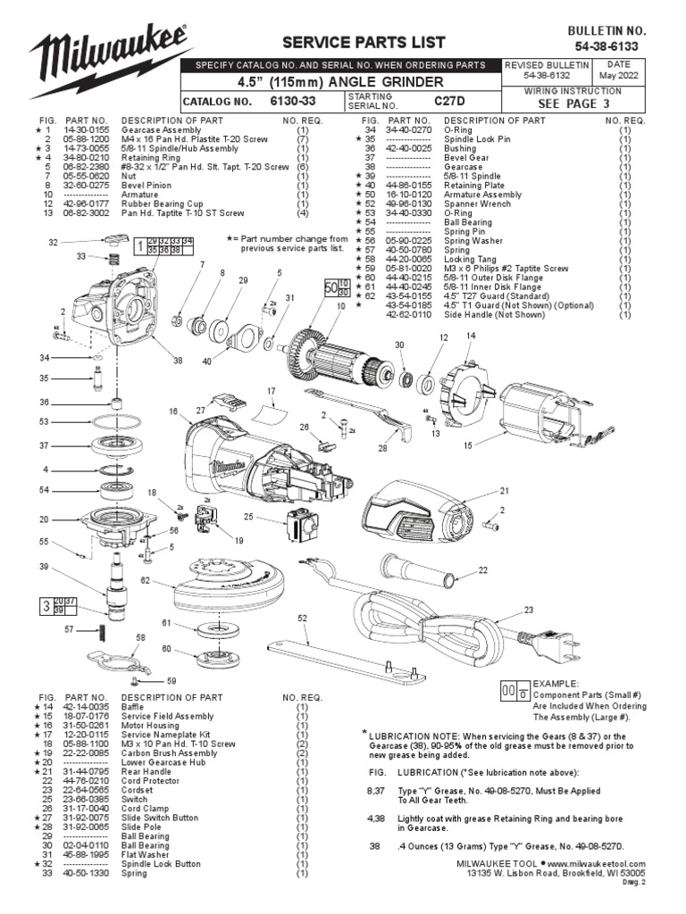 Service Parts List: 4.5