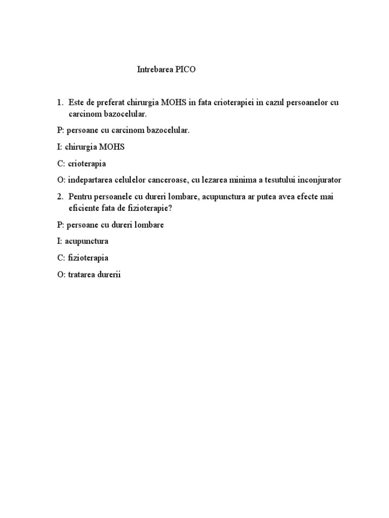Intrebare PICO | PDF