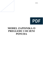 Model Zapisnika o Pregledu I Ocjeni Ponuda 3