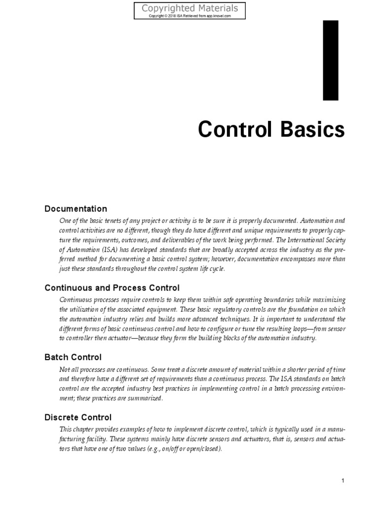 Control Basics: Documentation | PDF | Instrumentation | Specification ...