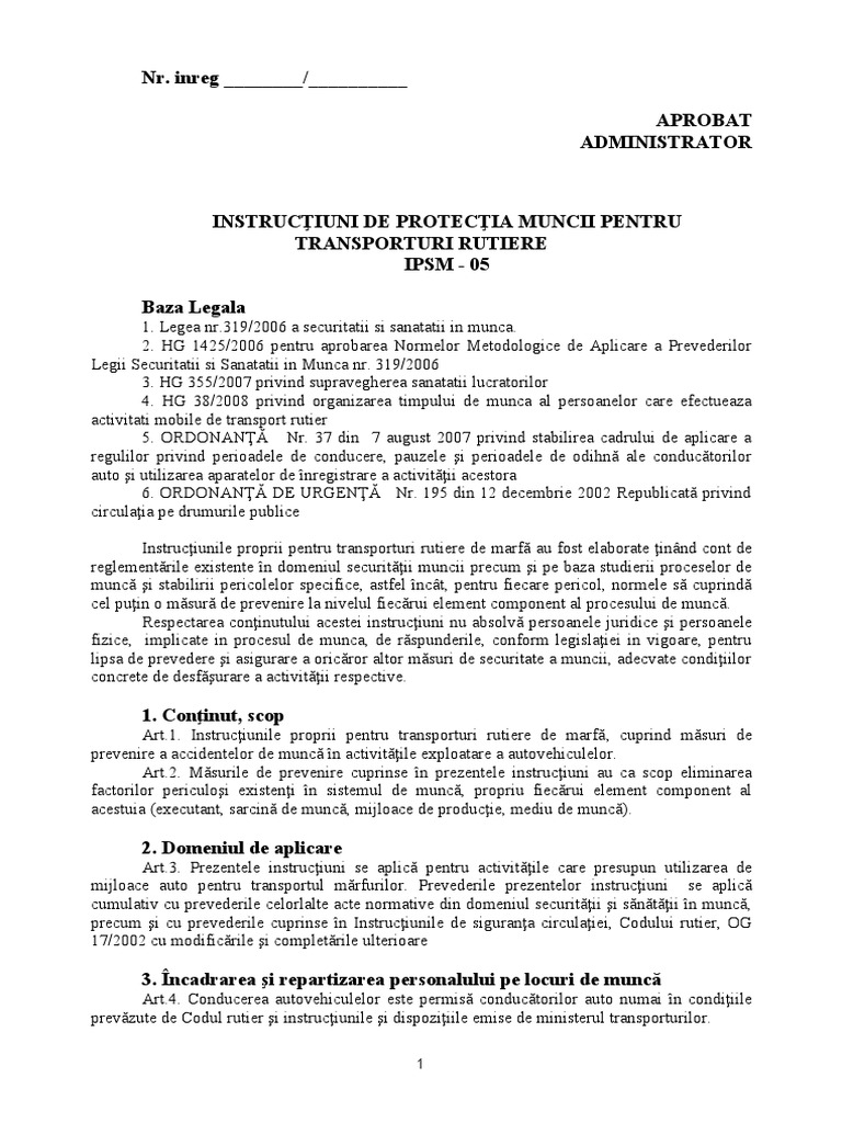5 Instructiuni Auto Marfa | PDF