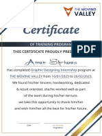 Certificate: of Training Program