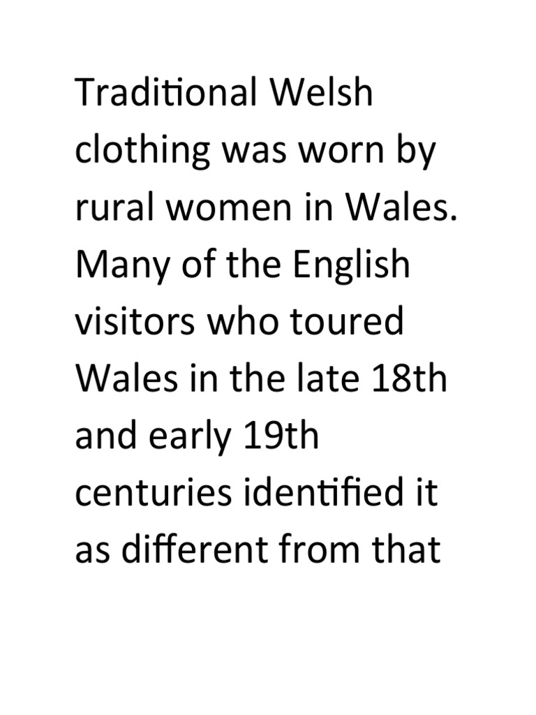 Traditional Welsh Clothing and Cuisine | PDF | Travel | History