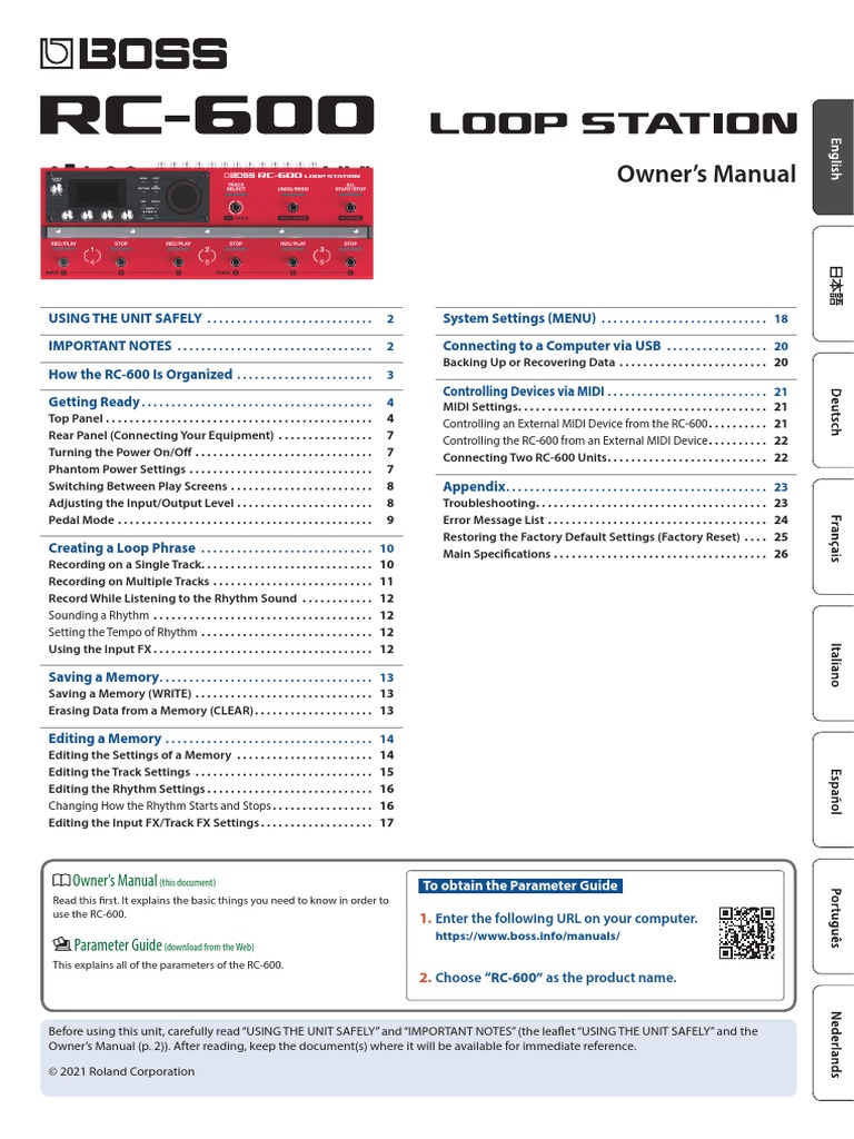 RC-600 Eng03 W | PDF | Usb | Copyright