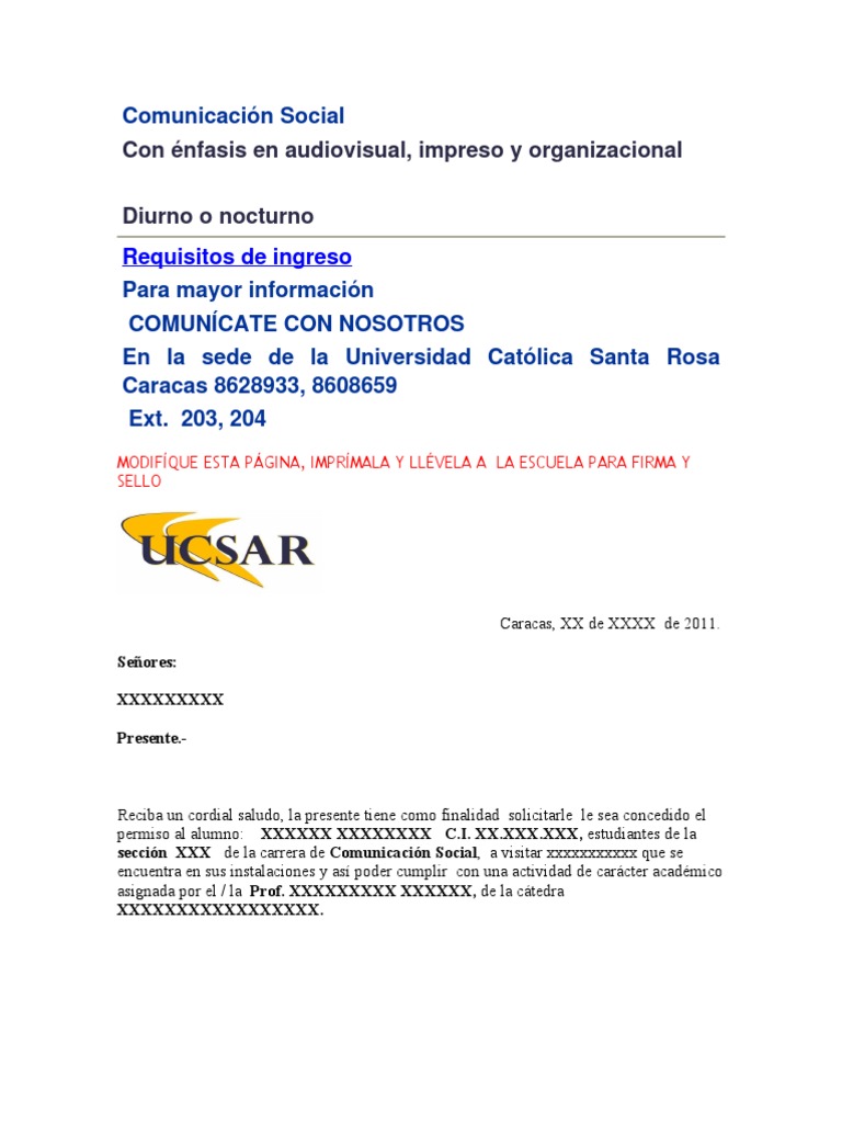 Solicitud de Permiso Para Visita