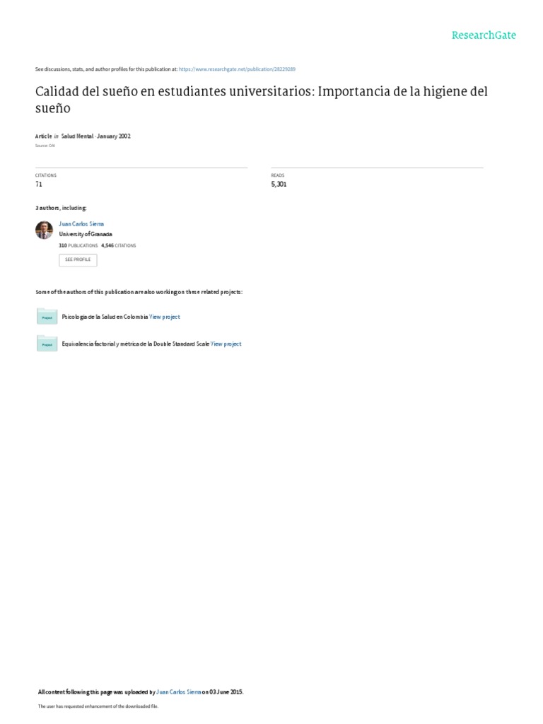 Calidad Del Sueno en Estudiantes Universitarios Im | PDF | Sleep ...