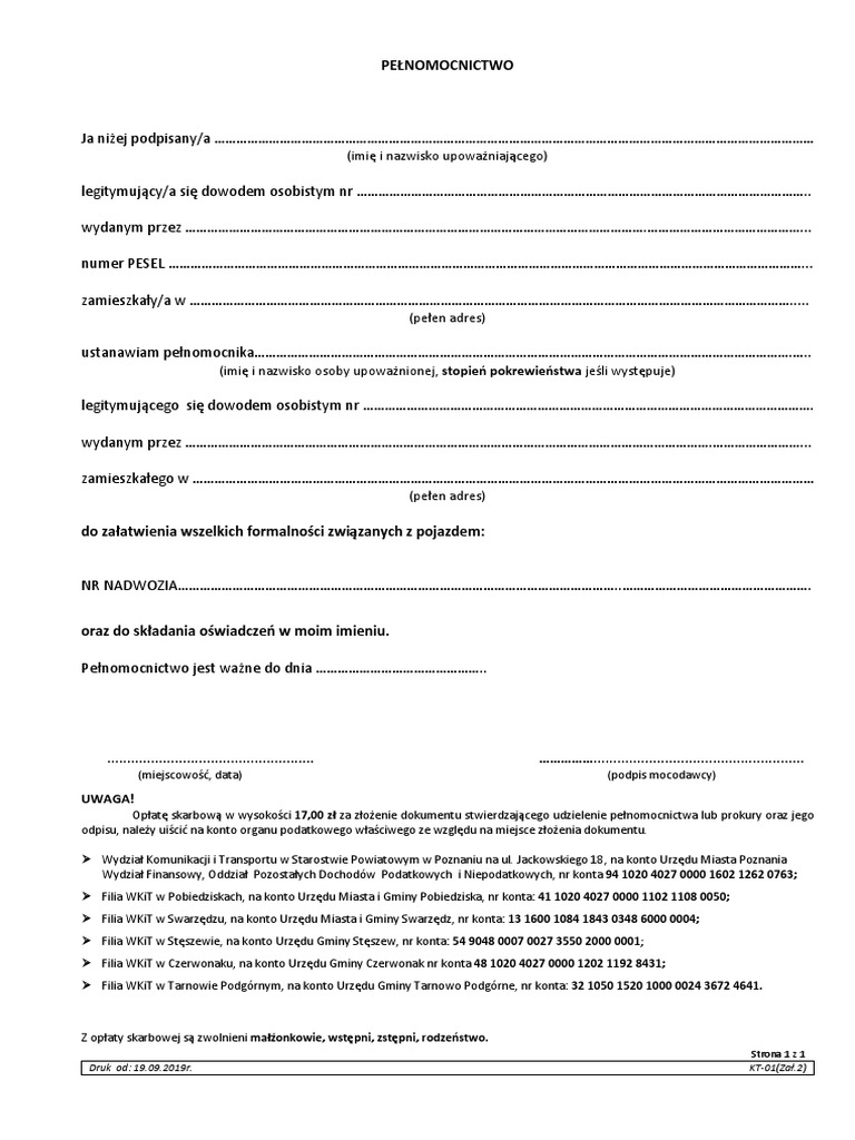 Pelnomocnictwo | PDF