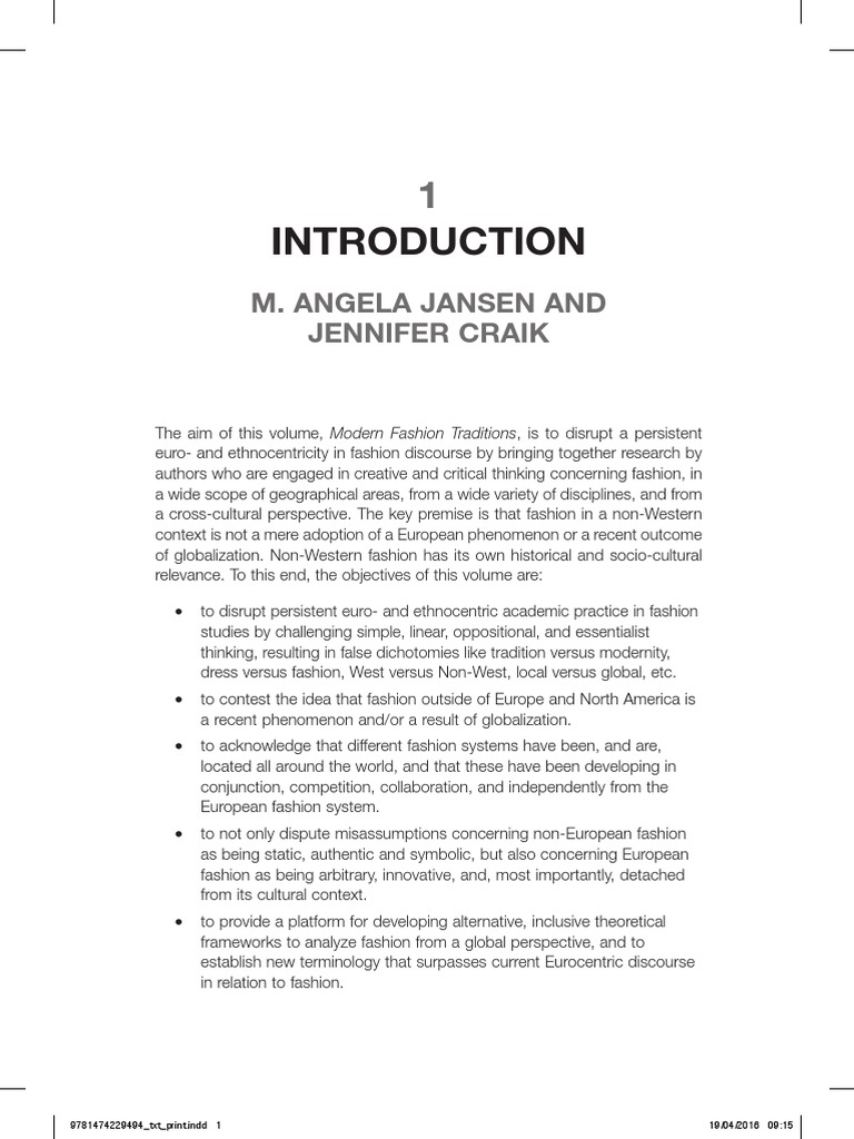 Disrupting Eurocentrism in Fashion Studies: Developing Alternative ...