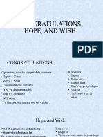 Congratulations, Hope, and Wish