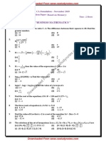 "Business Mathematics ": CA Foundation - November 2019 Question Paper (Based On Memory)