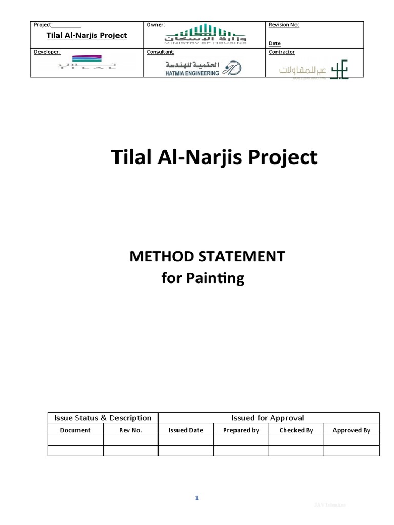 Painting Method Statement for Tilal Project | PDF | Paint | Acrylic Paint