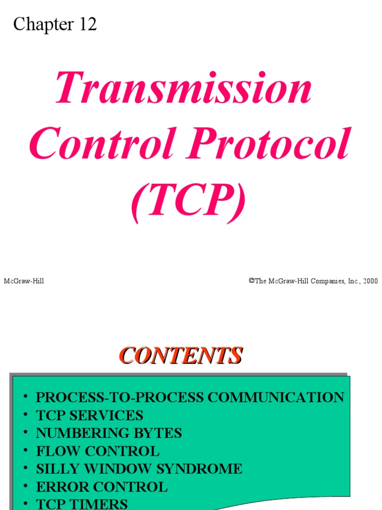 Transmission Control Protocol (TCP) McgrawHill ©the McgrawHill