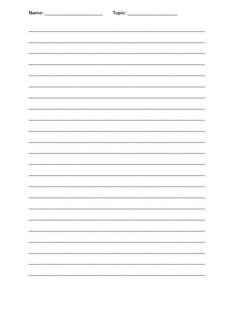 Writing Page Template PDF