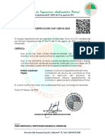 Col Egi o de Ing Eni Eros Ambi Enta Les Pot Osí: Certificación Ciap/Cert-03/2023