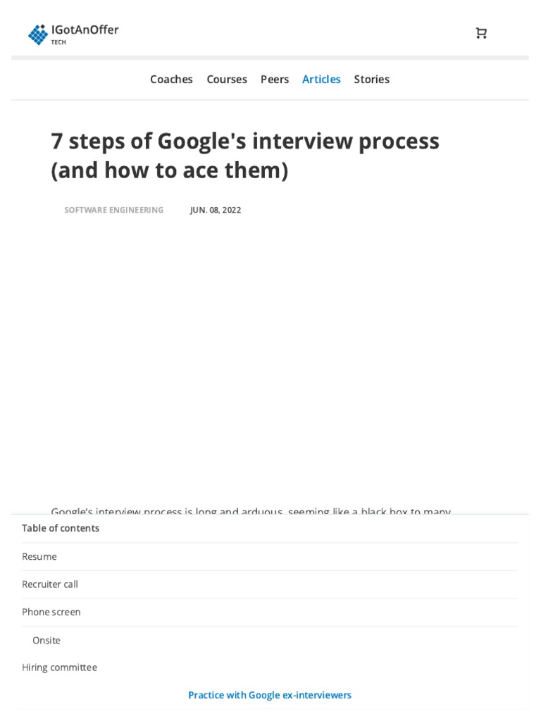 7 Steps Of Google S Interview Process And How To Ace Them