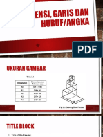 Dimensi, Garis Dan Huruf/Angka