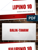 Filipino 10: Inihanda Ni: Rogelio P. Tagle JR ., LPT