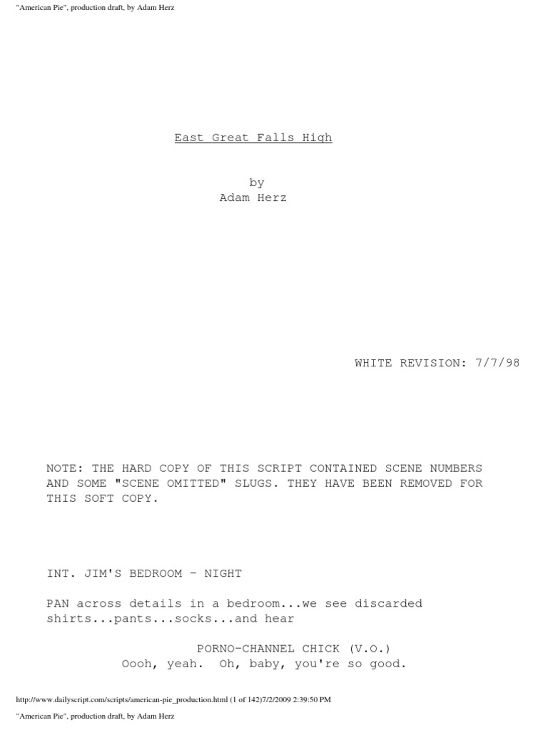 American Pie Screenplay | PDF | Leisure