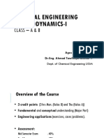 Chemical Engineering Thermodynamics-I: Class - A & B