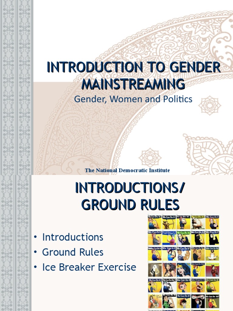Intro To Gender Mainstreaming Pdf Gender Mainstreaming Gender