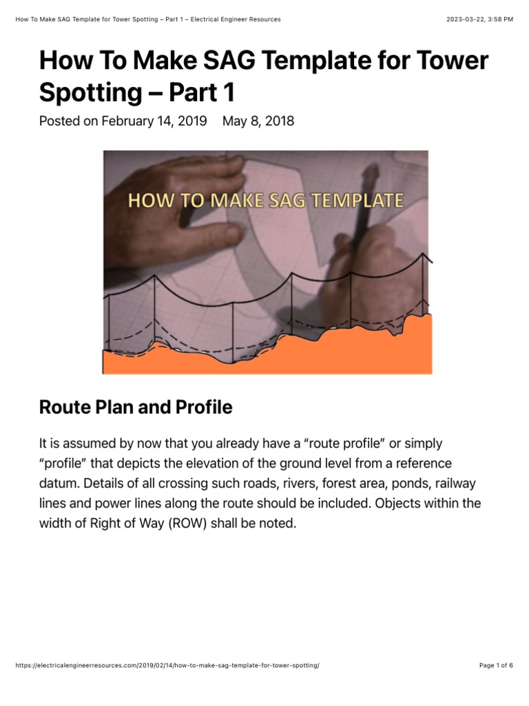 How To Make SAG Template For Tower Spotting 1 PDF Manual