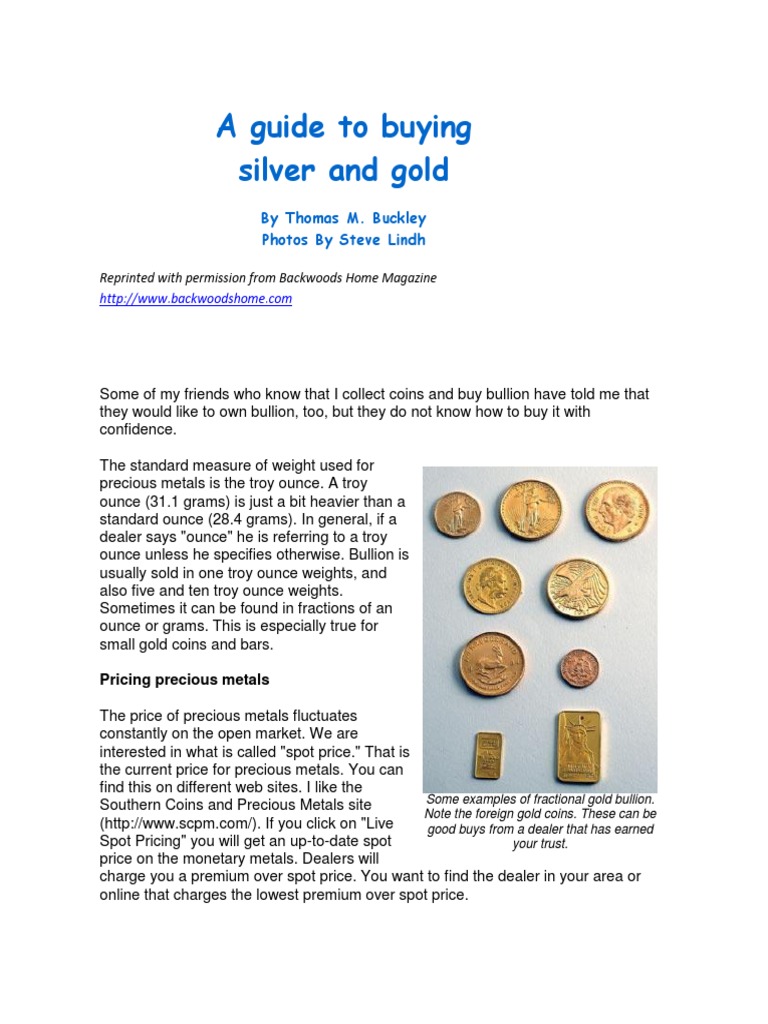 GUIDE TO BUYING GOLD AND SILVER intelligence overview