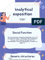 The Social Function and Generic Structures of Analytical Exposition Text