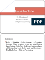 Fundamentals of Robot: Dr.S.Kalaimagal Assistant Professor, College of Engineering