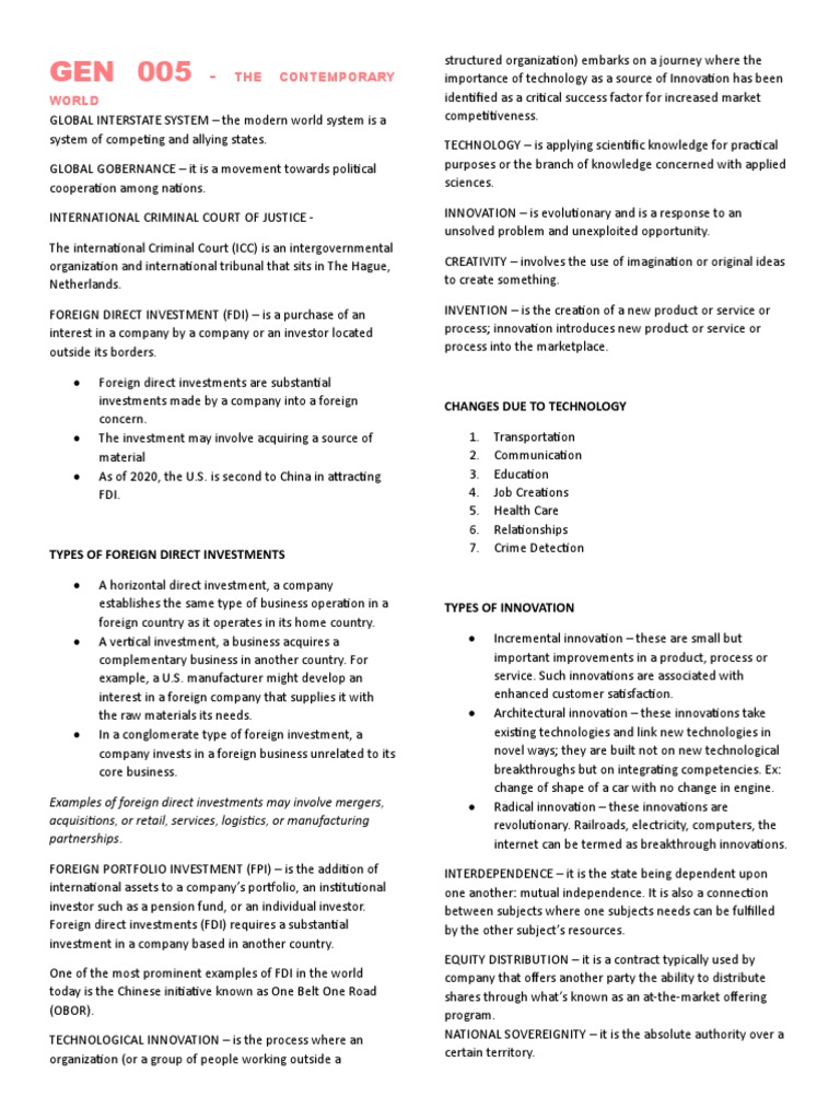 GEN 005 Reviewer | PDF | Food Security | Economic System
